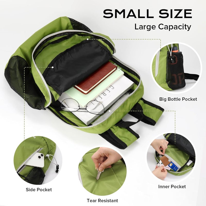 VPBAGE Store 15L Water-resistant Hiking Daypack, Small Backpack Travel Outdoor, Lightweight Day Pack with Tool Loops - Image 3